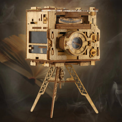 Sherlock Camera Wooden Puzzle Box with Tripod