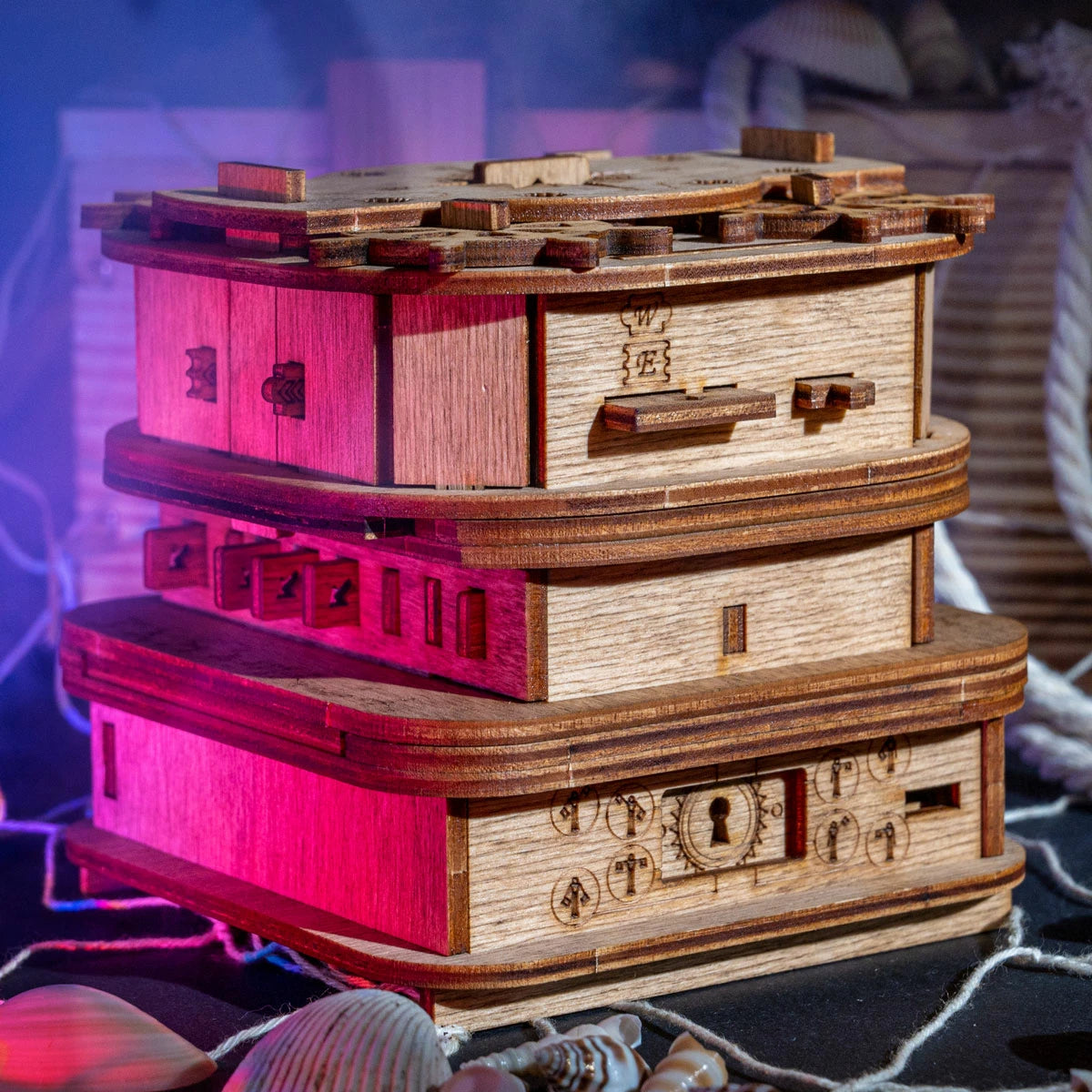 Davy Jones’ Locker Puzzle Box – Nautical Escape Room Brain Teaser