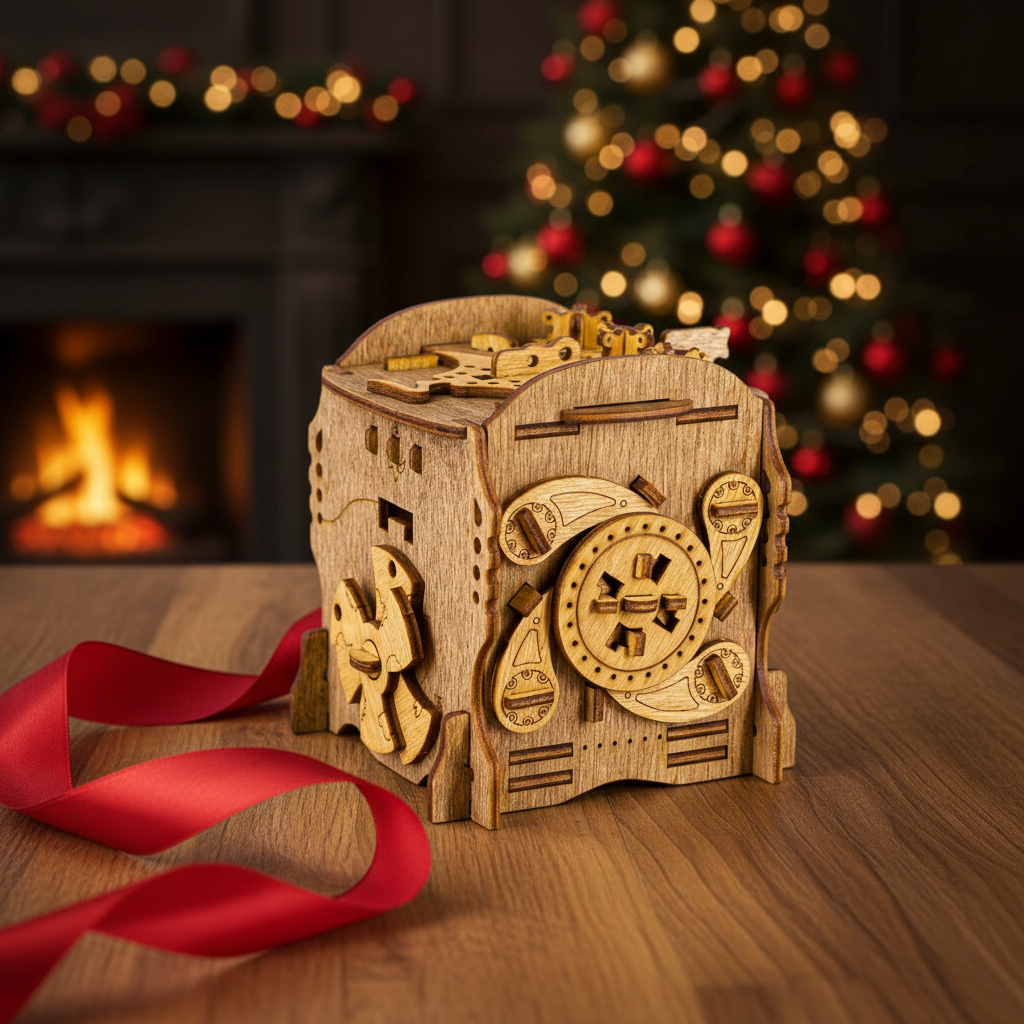 Nautilus Wooden Mechanical Puzzle Box Cube Design Mechanical Puzzle Box