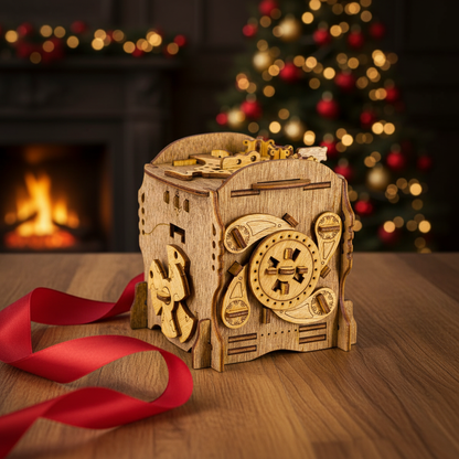 Nautilus Wooden Mechanical Puzzle Box Cube Design Mechanical Puzzle Box